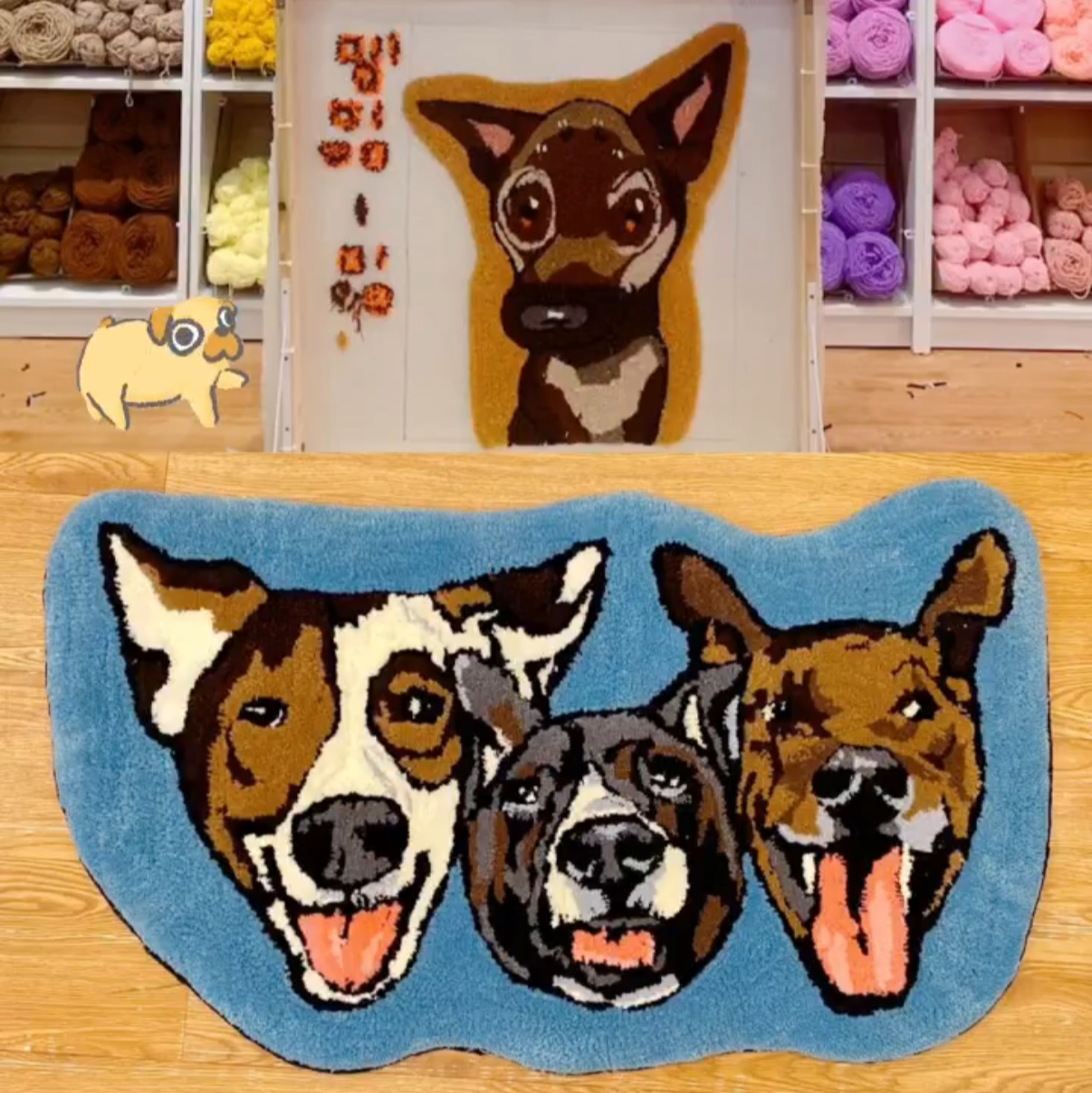 (90 x 90 cm frame) Couple Rug Tufting Workshop for 4 hours *please read description before purchase*