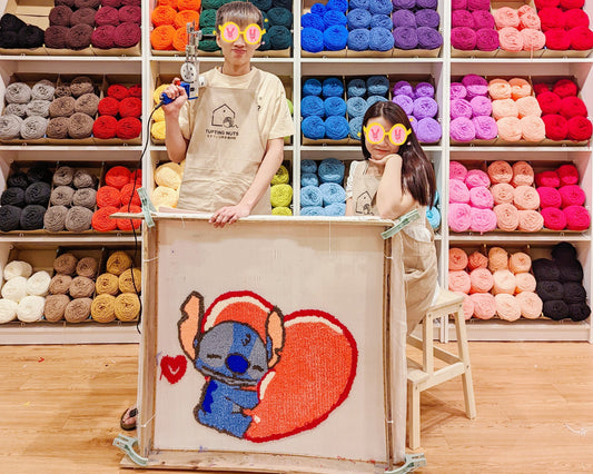 (90 x 90 cm frame) Couple Rug Tufting Workshop for 4 hours *please read description before purchase*